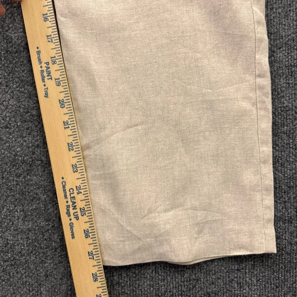 Jos A Bank Linen Cotton Pants Mens 40x28 Beige Tailored Drawstring Trousers